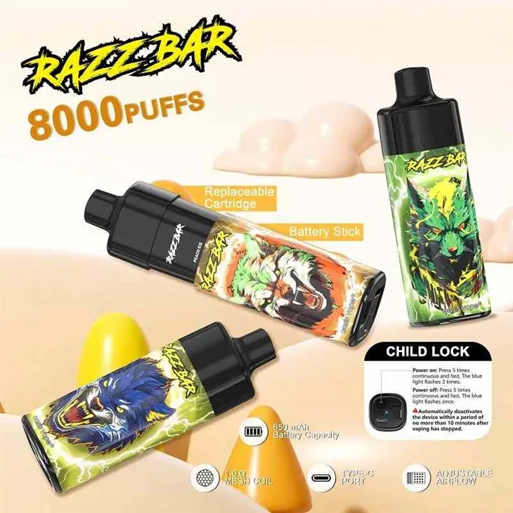 Vape jetable RAZZ BAR 8000 bouffées