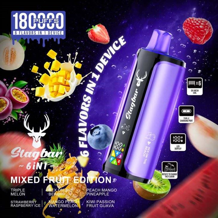 Stag Bar 180 000 bouffées 6 en 1 Vape